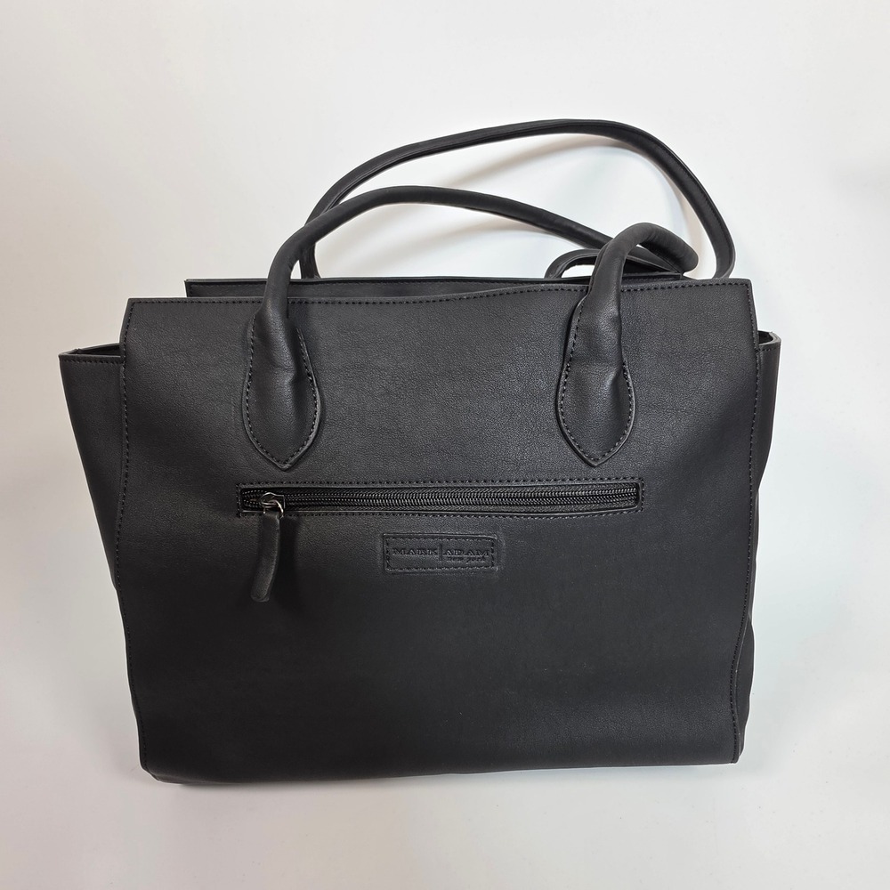 Mark Adam Tote Bag Womens Medium Black Snakeskin Minimalist Officecore Academia